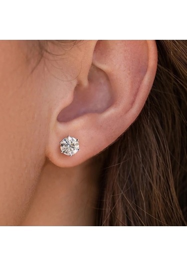 Flybuy İlham Veren Gümüş Moissanite Küpe - 1.50 Ct, 0.5-2 Ct, D Renk, Silver, 925 Gümüş, Kadınlar İçin, Lab Oluşturulan Elmas, Ccgt Sertifikalı Gümüş