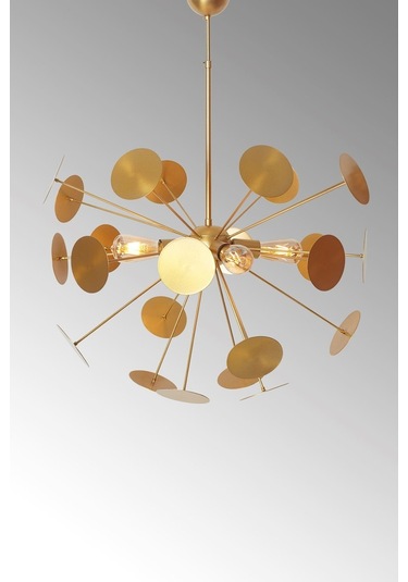 Luzarana Rosso Sarı Metal Gövde Tasarım Lüx Avize Çok Renkli