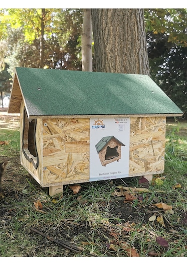 Suya Dayanıklı Kaliteli Ahşap Kedi Kulubesi