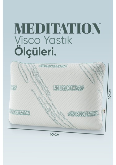 Dinlendirici Visko Yastık - Ortopedik Lüx Tombul Yastık - Anti Statik Kumaş Stres Azaltan Visco Beyaz