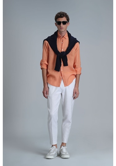 Lufian Erkek Pitaya Basic Comfort Fit Gömlek 111010611 Oranj Turuncu