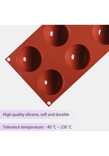 Fastbuy 6'lı Yuvarlak Yarımküre Kek Kalıbı - Kahverengi Şekil Veren Çikolata Pasta Yapım Kahverengi