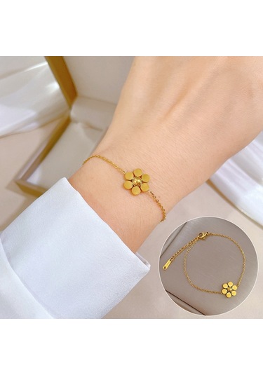 Jzcat Titanyum Çelik Hip Hop Bilezik Altın Moda Temperament Basit Bilezik-gsl48 Altın