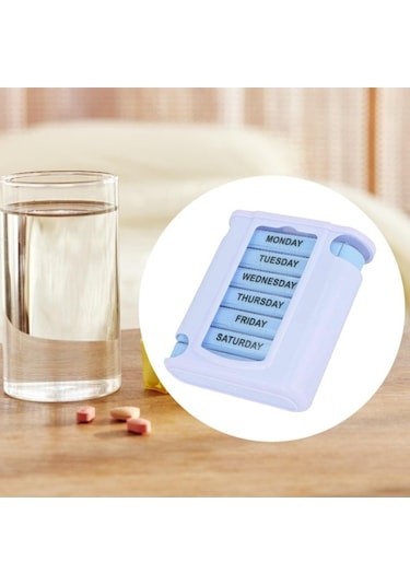 Pazly Yağlar Suntek İlaç Hap Haftalık Düzenleyici Dağıtıcısı Beyaz Beyaz Cb Beyaz