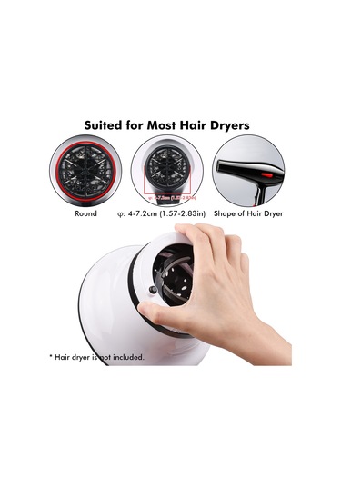 Vkemall Kolay Kullanımlı Saç Kurutma Difüzörü - Silikon Tabanlı, Çoğu Föne Uyumlu, Beyaz Renk