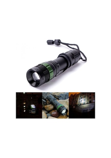Zoomlu Oto Şarjlı El Feneri Watton Wt-012 Siyah