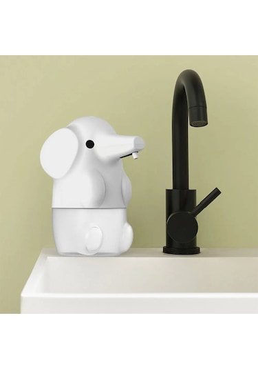 Sevimli Fil El Sabunu Dispenseri Fotoselli Bulaşık Sabunu Dispenseri Şarj Pink Pembe