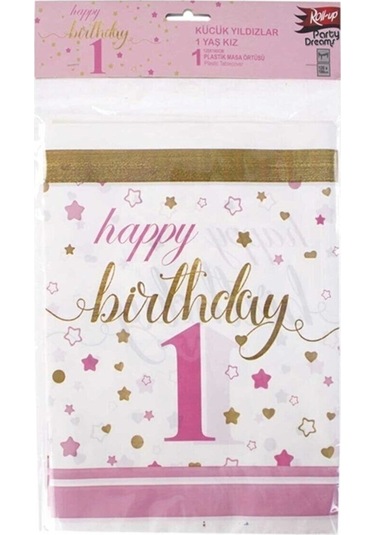 8 Kişilik Pembe Rakam Ve Beyaz Balonlu 1 Yaş Kız Doğum Günü Partisi Seti Tabak,bardak,peçete Vs