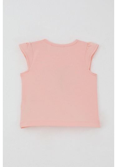 Breeze Kız Bebek Şortlu Takım Çiçek Baskılı Kelebek Nakışlı Düğme Aksesuarlı 6 Ay-2 Yaş, Somon SOMON