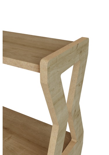 Zühre Safir Meşe -beyaz -4 Raflı Ahşap Ayakkabılık -çok Amaçlı Dekoratif Raf, Organizer Safirmeşe