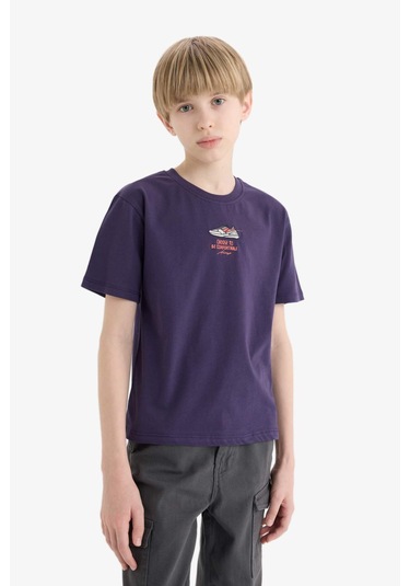 DeFacto Erkek Çocuk Bisiklet Yaka Nakışlı Kısa Kollu Tişört E0086A825SMPR289 DeFacto Erkek Çocuk Bisiklet Yaka Nakışlı Kısa Kollu Tişört E0086A825SMPR289