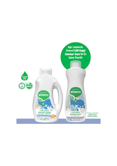 Siveno %100 Doğal Çamaşır Sabunu %100 Bitkisel Deterjan Kendinden Yumuşatıcılı Konsantre Vegan 750 ML