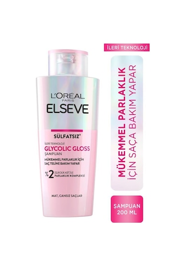 Elseve Glycolic Gloss Şampuan 200 ML