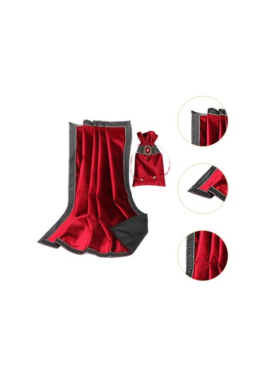 Homyl Sihirbazlar Için Masa Oyunu Aksesuarları Bez Seti Tarots Kırmızı