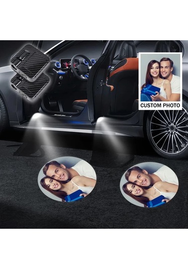 Motion003 Özel Tasarim Karbon Fiber 4 Adet Led Hos Geldiniz Isiklari Araba Suv Kapida Aydinlanan