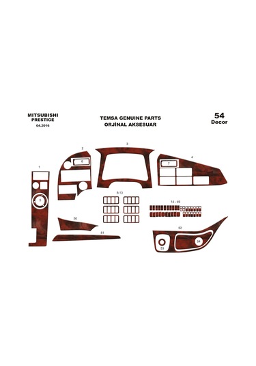 Mitsubishi Temsa Prestige Konsol-torpido Kaplama 2016 54 Parça-maun Maun