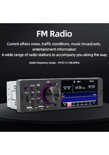 4.1 İnç Tek Din Araba Stereo Bt Mp5 Çalar Fm Radyo Alıcısı Desteği Tf/u-disk Oynatma Usb Şarj Eller Serbest Arama Ters Görüntü Ve Direksiyon Kontrolü