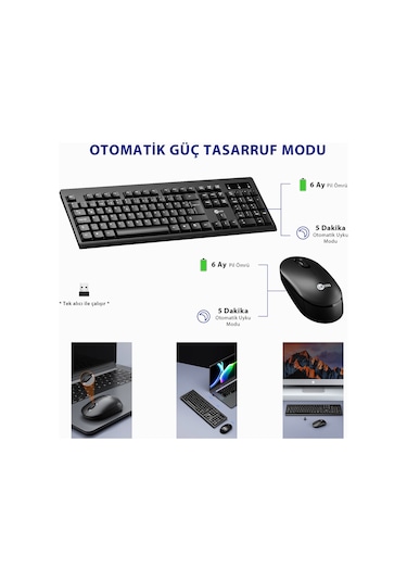 Lecoo KW210 Kablosuz Türkçe Q Klavye & Mouse Set