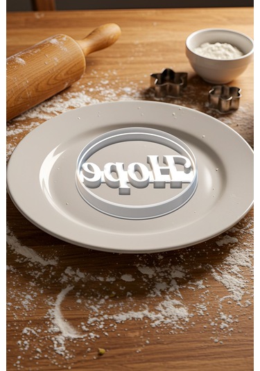 Hope Kurabiye Kalıbı, Hamur Şekillendirici, Bisküvi Kalıbı, Kolay Kesim Ucu Beyaz