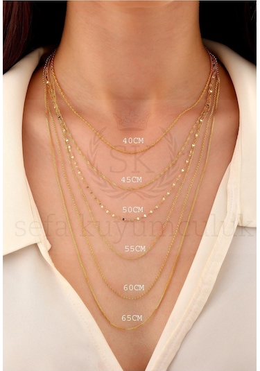 Sefa Gold 14 Ayar Altın Nostalji Ç Harfi Halat Zincir Kolye