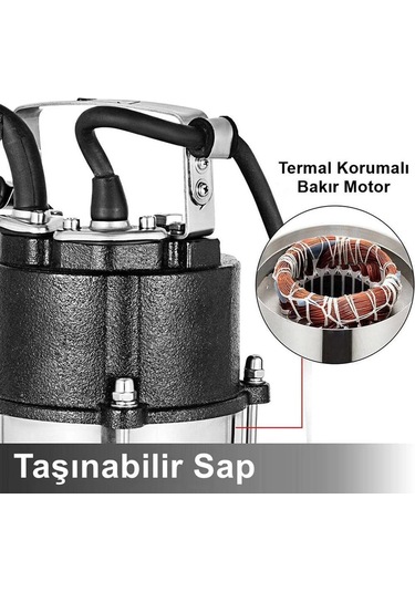 Duffmart V1100df Pis Su Foseptik Bıçaklı Parçalayıcılı Dalgıç Pompa