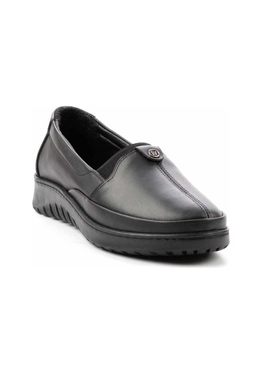 Siyah Hakiki Deri Kadın Casual Ayakkabı K01331750003 Siyah