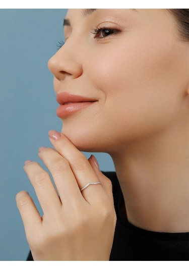 Veronika 925 Ayar Gümüş Falanks Yüzüğü - Alaçatı 275055803 Gri