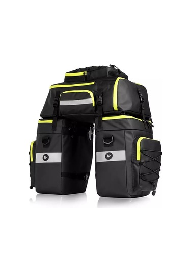 75 Litre 3 In 1 Çok Amaçlı Bisiklet Tur Heybesi, Sırt Çantası 002 Siyah - Yeşil