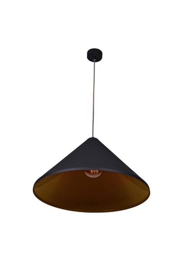 Mylights Retro  Siyah Içi Sari Metal Sarkit Avize Rustik Metal Sarkit 50 Cm  En