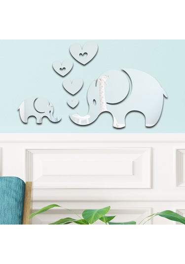 Sones 6 Adet / Takım Akrilik Fil Ayna Stereo Duvar Çıkartmaları Ev Dekorasyonu Yumuşak Ayna Altın Diğer