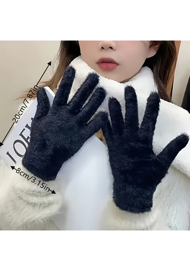 Willowhaven Kadın Termal Kış Eldiveni Gri Dokunmatik Ekran Uyumlu Yumuşak Polar