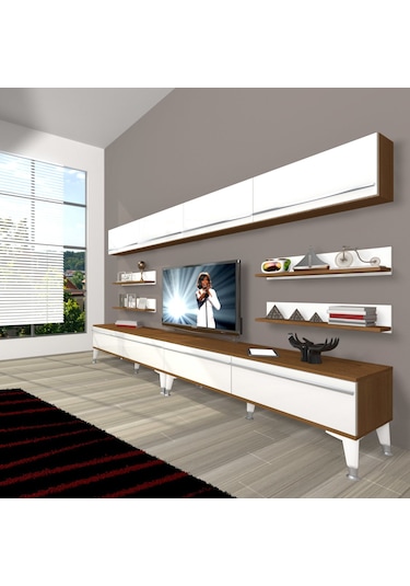 Decoraktiv Eko 360y Mdf Silver Tv Ünitesi Tv Sehpası Ceviz - Beyaz