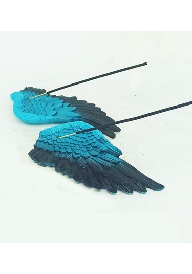 Melek Kanadı Çubuk Tütsülük Mavi İkili Takım