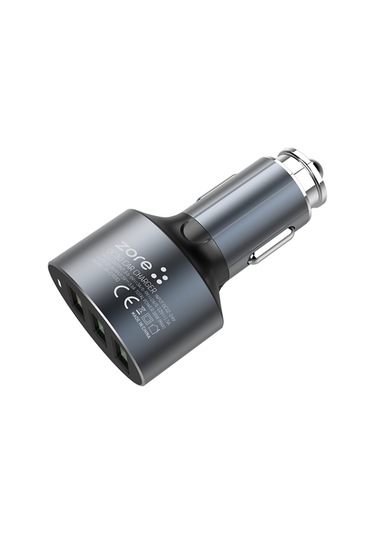 Zore Zr-C703Q Lightning 2 In 1 Araç Şarj Seti-Siyah-Siyah