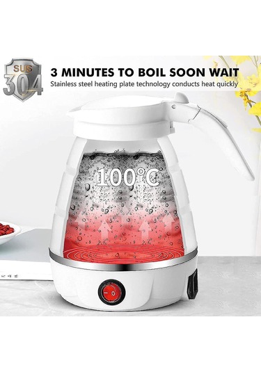 Katlanabilir Su Isıtıcısı 2024 0,6 L Silikon Seyahat Su Isıtıcısı Katlanabilir Elektrikli Su Isıtıcısı, Kamp İçin, Fw Diğer