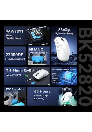 Oldfriend Attack Shark X11se Kırmızı Kablosuz Oyun Faresi 59g Rgb Manyetik Şarj 22k Dpı Diğer