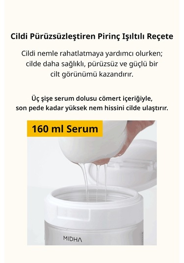 Midha Rice Pirinç Özlü Aydınlatıcı Serum Ped 150 ML