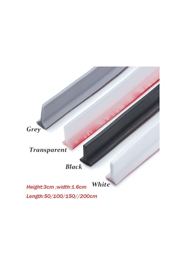 Siyah Silikon Taşkın Bariyeri Kendinden Yapışkanlı Kapı Alt Sızdırmazlık Şeridi Su Tutma Şeridi Su Durdurucu 100cm Siyah