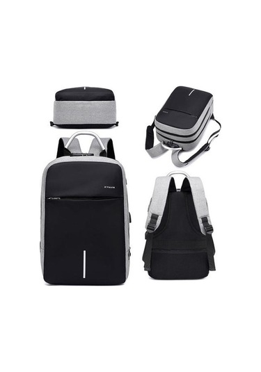 Moda Su Geçirmez Çok Fonksiyonlu Anti-hırsızlık Şifre Kilidi Usb Şarj Sırt Çantası Dizüstü Rahat Sırt Çantaları Iş Seyahat Çantası 3v5952 Gri