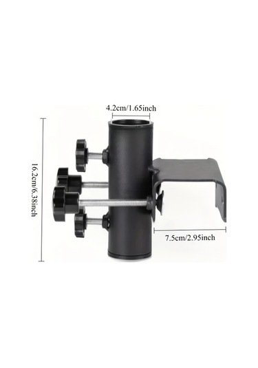 Chuangyinshop Siyah Ağır Hizmet Açık Hava Şemsiye Kelepçesi - Aletsiz Kurulum, Ayarlanabilir Yükseklik Siyah