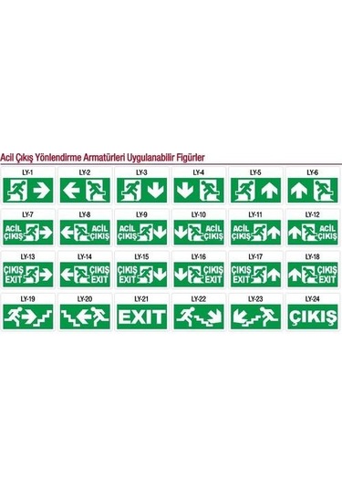 Arsel Dekolite Z Serisi Çift Yüzlü AE-3123-L Acil Çıkış Yönlendirme Armatürü Kesintide 180 Dak. Yanan 500 Lümen LED
