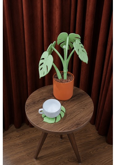 Monstera Coasters Bardak Altlıkları Yeşil