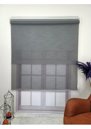 Bbb Çift Mekanizmalı Lazer Kesim Tül Ve Stor Perde Mlt1045