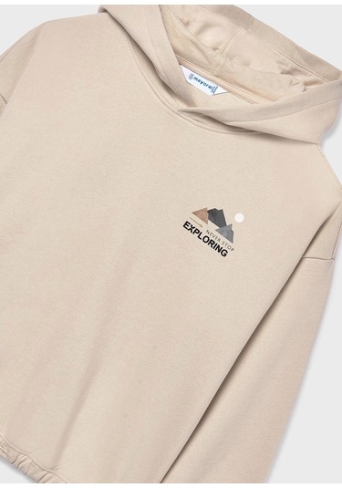 Mayoral Kız Çocuk Kapüşonlu Sweatshirt 7425 Bej