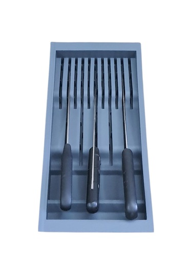 Mutfak Çekmece Içi Bıçaklık 48 Cm X 21 Cm (BOYDAN 3,5 CM KESİLEBİLİR) - Antresit Gri