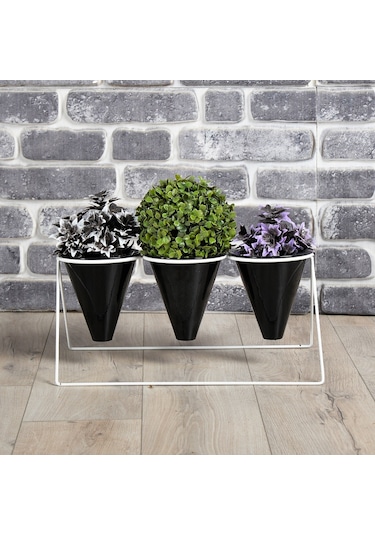 Fullreyon Vıpclass 3 Saksılı Metal Çiçek Standı - Saksılar Dahil - Vbs Diğer