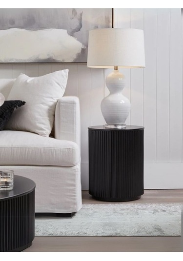 Tropico Bohem Ahşap Yan Sehpa Siyah