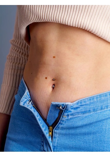 Visla Jewelry Dakikası İçin Titanyum Septum Piercing Kadın Muz Strass 181961961 Beyaz