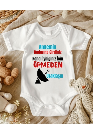 Lupi İsimli Zıbın Yazılı Bebek Zıbın Krem-gri Beyaz