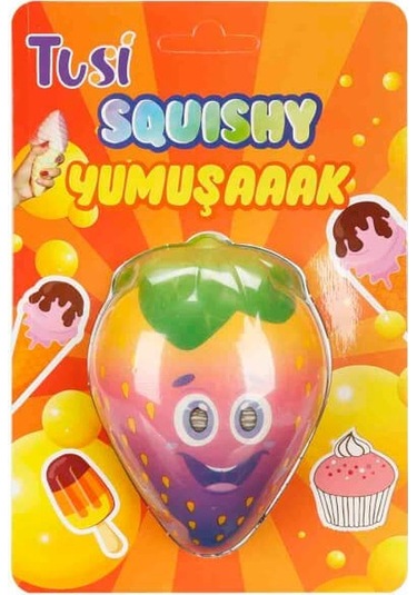 Tusi Squishy Çilek: Yumuşacık Slow Rising Meyve Oyuncak Stres Atan Figür Meyve